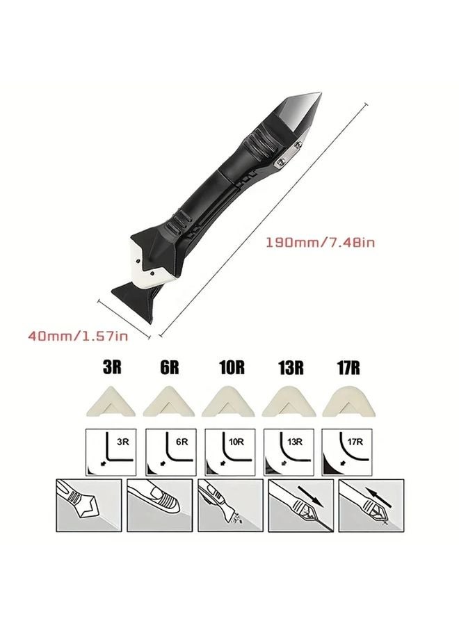 5 In 1 Multi Purpose Grout Tool Dark Black For Tile Seams Caulking Home DIY - Image 4