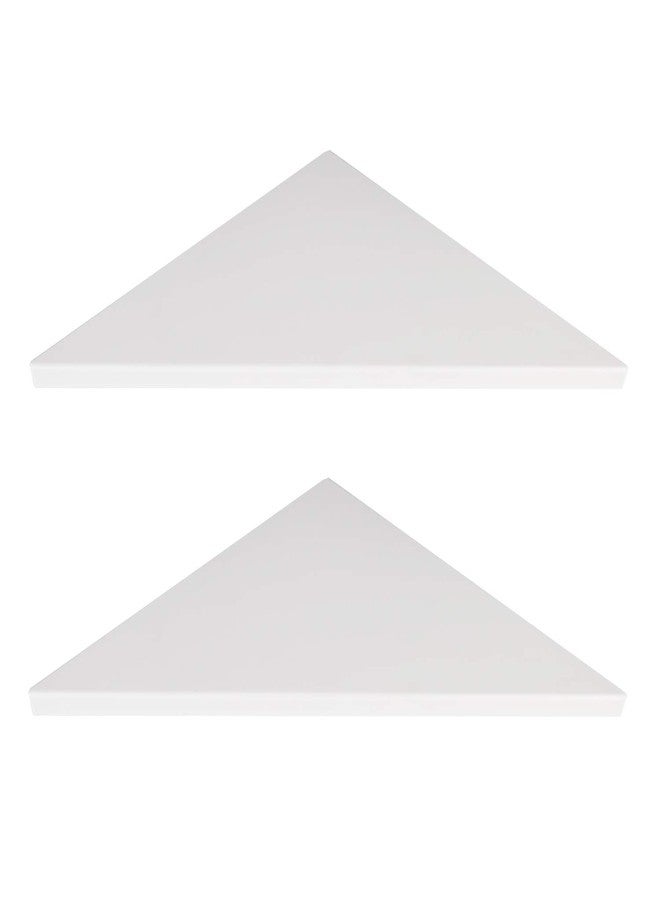 evron Corner Mounting Shelf,Easy to Install Wall Corner Shelf,Frosting Pattern Right-Angled,Set of 2 - Image 1