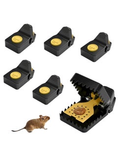 Mouse Traps, 6 Pack Reusable and Humane Rat Traps, Rat Traps Outdoors Mouse Trap Indoor That Work Pest Control, Mice Traps Easy to Use Safe for Family, Easy to Bait No Touch Set-up