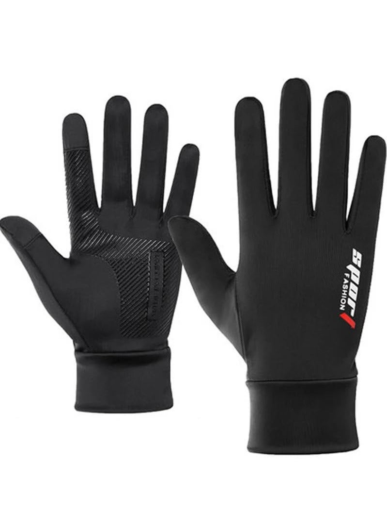 Generic Ice silk anti-slip gloves Breathable outdoor sports driving cycling bicycles UV protection, sun protection, fishing gloves  - Image 1
