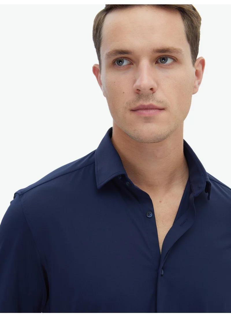 كيب Navy Blue Regular Fit Casual Shirt