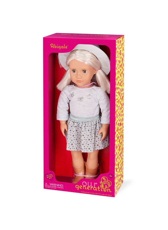 Our Generation Fashionable 18-inch Girl Doll with Pleated Skirt & Hat, Gifting Toys, Age 6+ years, Character-Abigale - Image 1