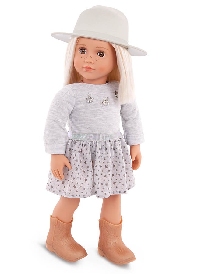 Our Generation Fashionable 18-inch Girl Doll with Pleated Skirt & Hat, Gifting Toys, Age 6+ years, Character-Abigale - Image 3