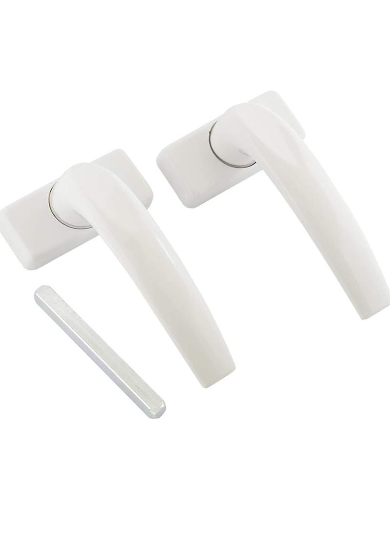 Generic White Door Handles 2 Piece Aluminum Alloy Door Handle Solid Aluminum Handle White Aluminum Door Handle Fits Common Doors And Balcony Doors  - Image 1