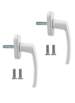 Sharpdo White Door Handles 2 Piece Aluminum Alloy Door Handle Solid Aluminum Handle White Aluminum Door Handle Fits Common Doors And Balcony Doors  - Image 5