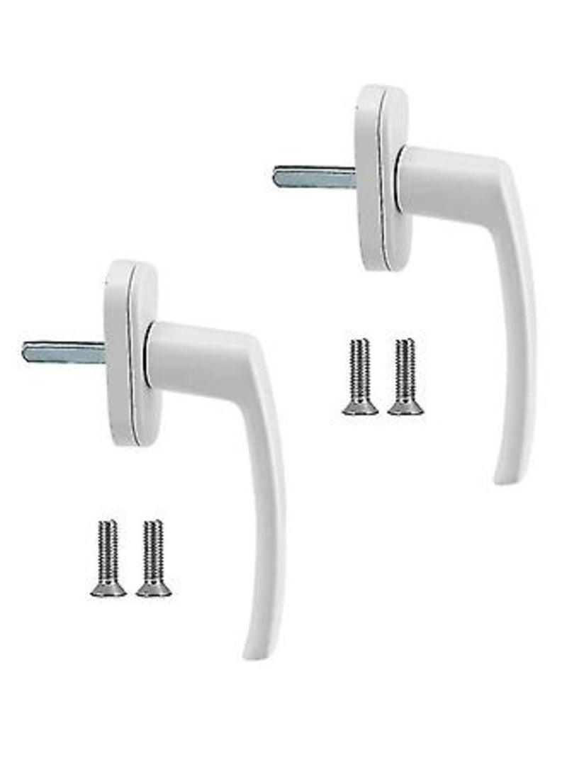 Generic White Door Handles 2 Piece Aluminum Alloy Door Handle Solid Aluminum Handle White Aluminum Door Handle Fits Common Doors And Balcony Doors  - Image 5