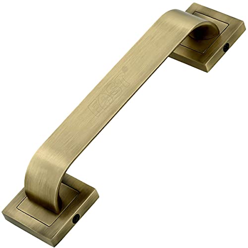 FAST DH11 8-inch Zinc Alloy Brass Antique Pull Door Handle (160mm, Yellow) - Image 1