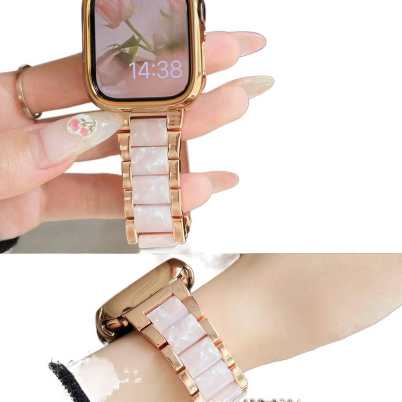 سوار ساعة ذكية معدني من الستانلس ستيل متوافق مع Apple Watch مقاس 42/44/45/49mm بتصميم رابط قابل للتعديل باللون الأسود - Image 4