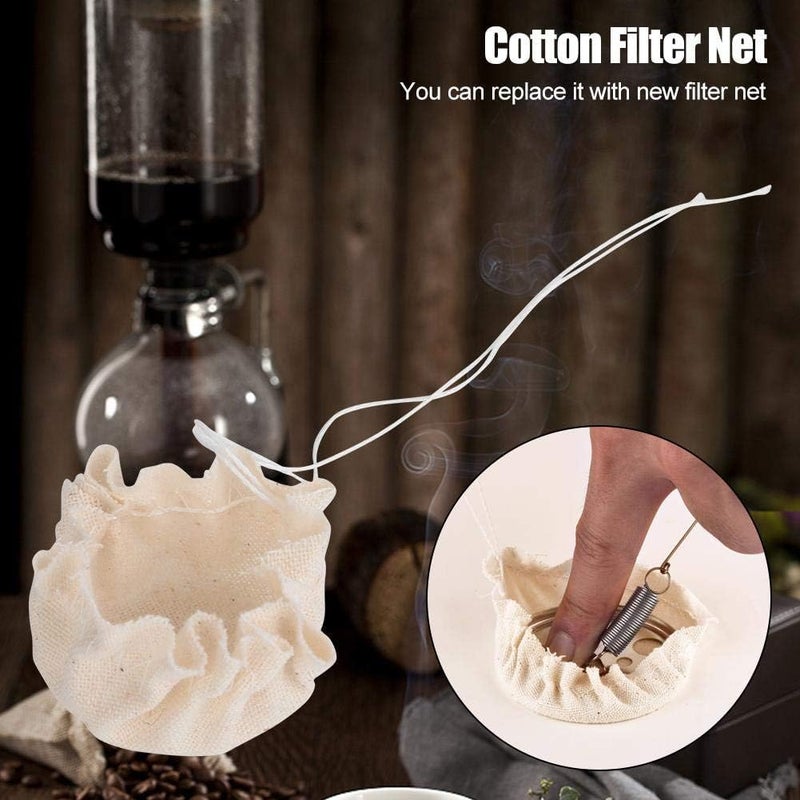 Fdit 10pcs/ Set Coffee Filters Cloth Replacement Filter Indispensable Cotton Safe Filter Net for Syphon Coffee Maker Siphon Pot - Image 3