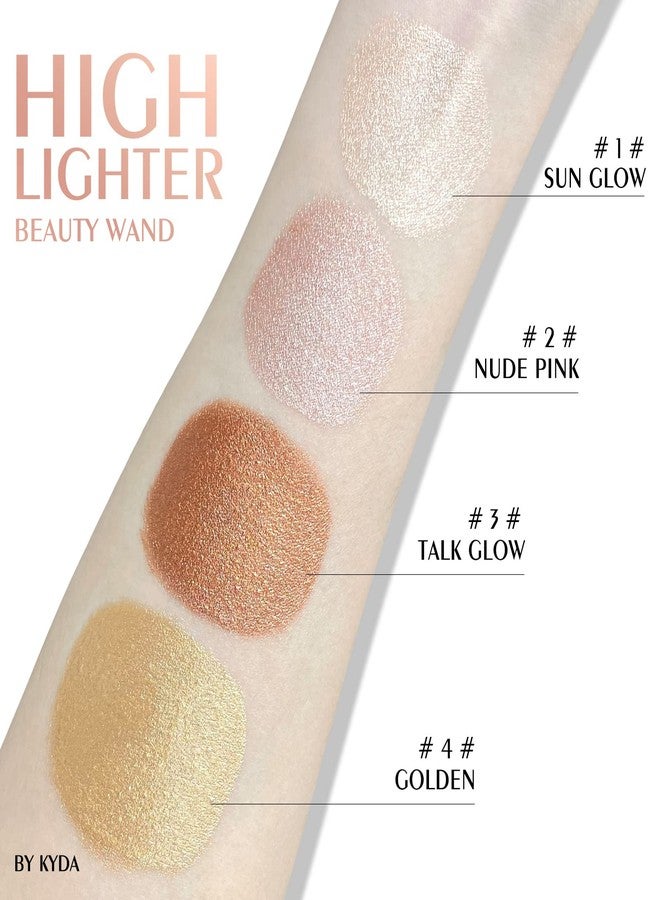 KYDA Highlighter Beauty Wand, Face Illuminator with Cushion Applicator, Natural Glossy Finish, Silky Smooth Cream, Face Highlighter Bronzer Makeup, Lightweight Blendable-Golden - Image 5