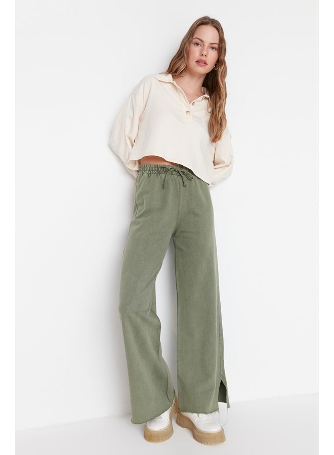 trendyol بنطال - كاكي - ساق واسعة - Image 3