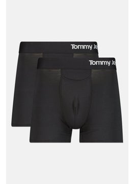 Men 2 Pieces 4 inseam Brand Logo Boxer Briefs, Black