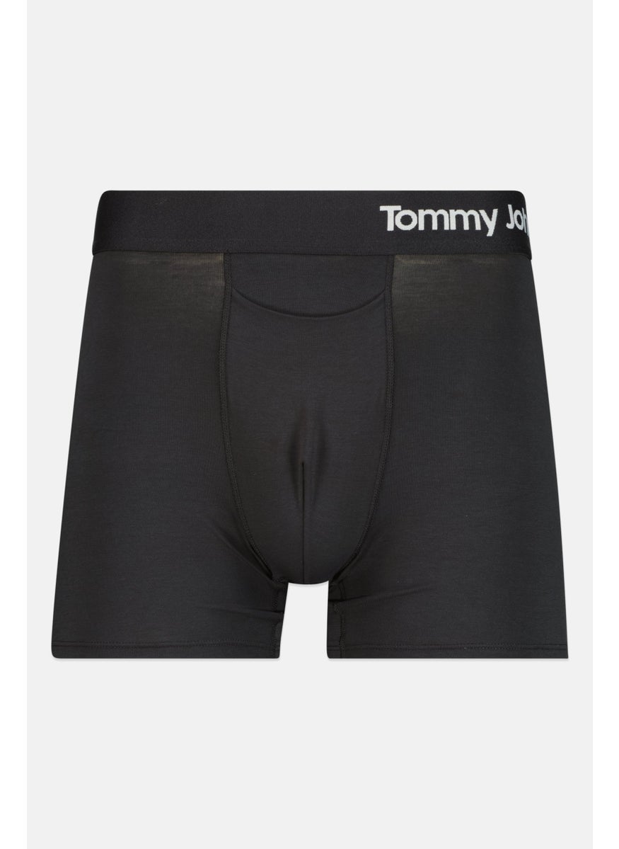 Tommy John - Men 2 Pieces 4 inseam Brand Logo Boxer Briefs, Black - Image 1
