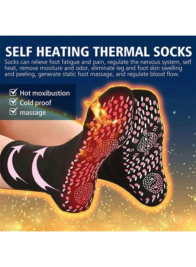 SOUTH MOON 1 Pair Self Heating Socks, Magnetic Socks, Heated Socks, Comfortable Breathable Magnetic Massage Socks for Men and Women Outdoor, Winter Cold Feet Camping Hiking Riding Motorcycle Warm Socks (Black) - Image 3