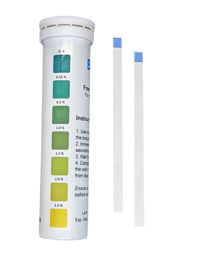Bartovation Frying Oil Quality Test Strips, Low Range Free Fatty Acid (FFA) 2.5% [Vial of 50 Test Strips] - Image 1