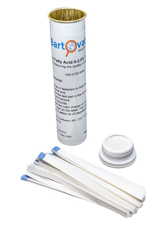 Bartovation Frying Oil Quality Test Strips, Low Range Free Fatty Acid (FFA) 2.5% [Vial of 50 Test Strips] - Image 2