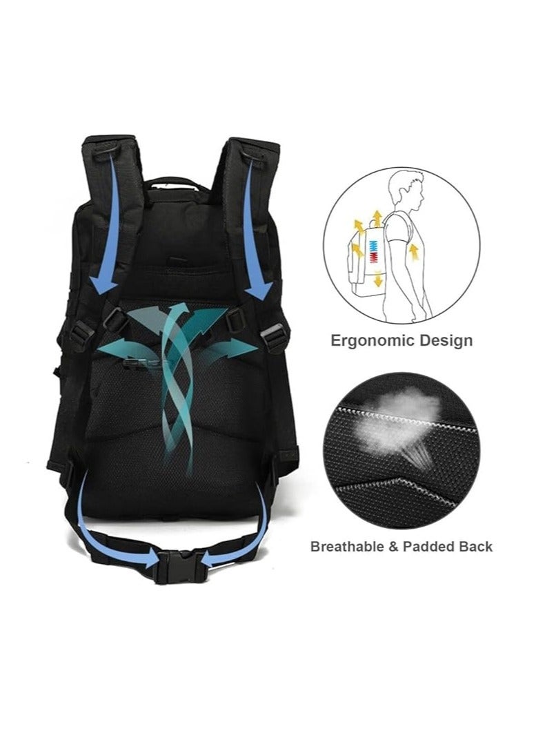 TRASSLE 45L Tactical Backpack for Men and Women, Large Waterproof Hiking Backpack,Outdoor Traveling Camping Rucksack Military Backpack with Cup holder - Image 4