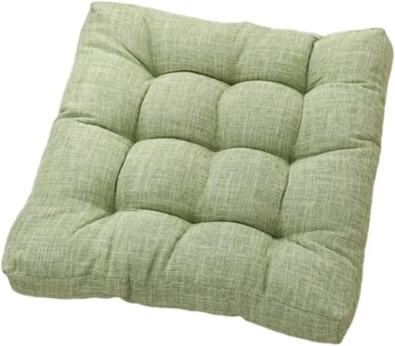 2 PCS Square Large Floor Pillow Seating Cushion Cotton Linen Thick for Adult Kids Pad Chair for Home for Adults(Green,53x53cm) - Image 1