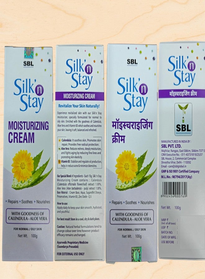SBL Silk n Stay Moisturizing Cream with goodness of Calendula and Aloe Vera, Natural Herbal Formula for Normal to Oily Skin, 100g | HEALTHOFY - Image 4