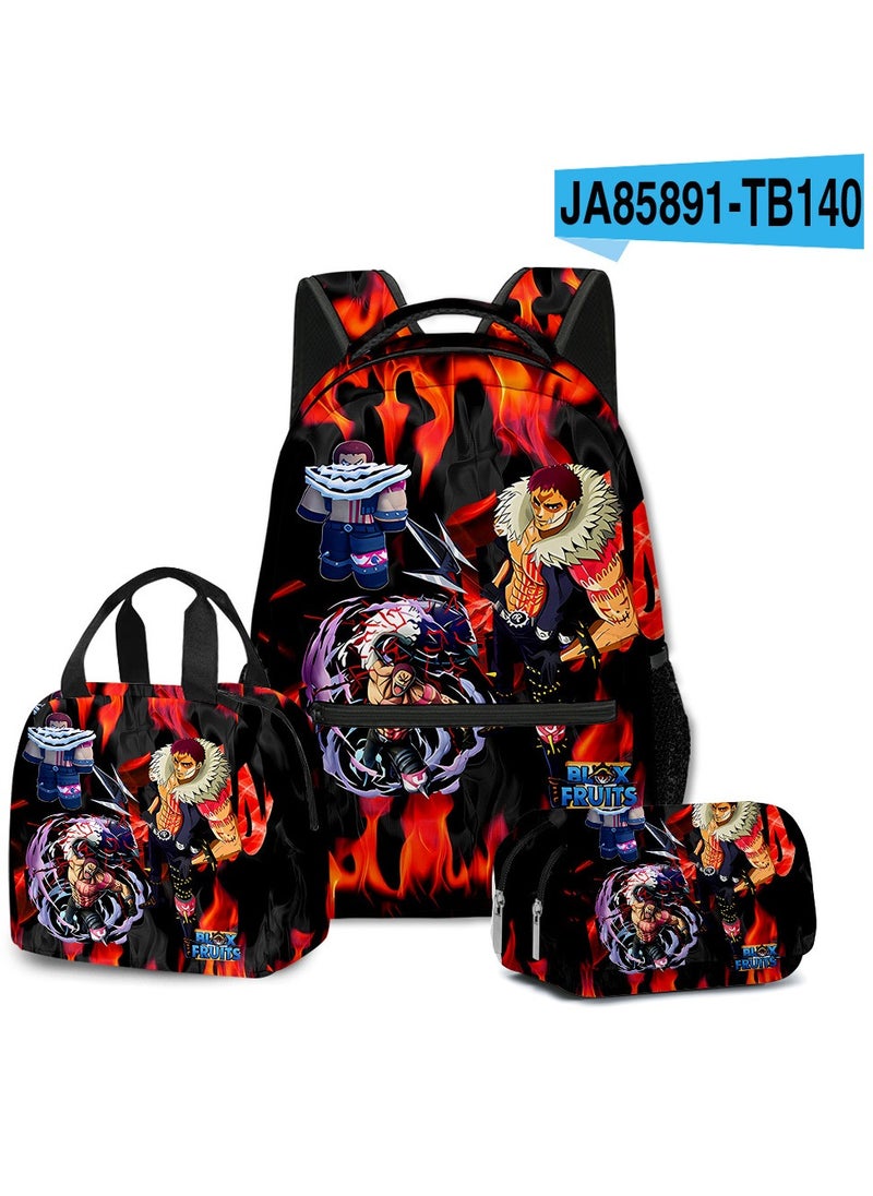 Blox - Cartoon Backpack Three-piece Student School Bag - Image 1