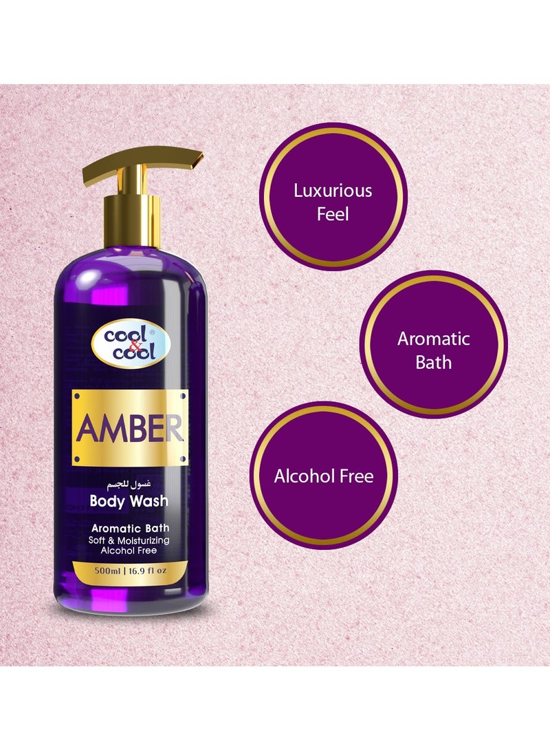 Cool & Cool Cool & Cool Amber Body Wash 500 ML- Enriched with Vitamin E, Soft, Creamy and Moisturizing - Image 3