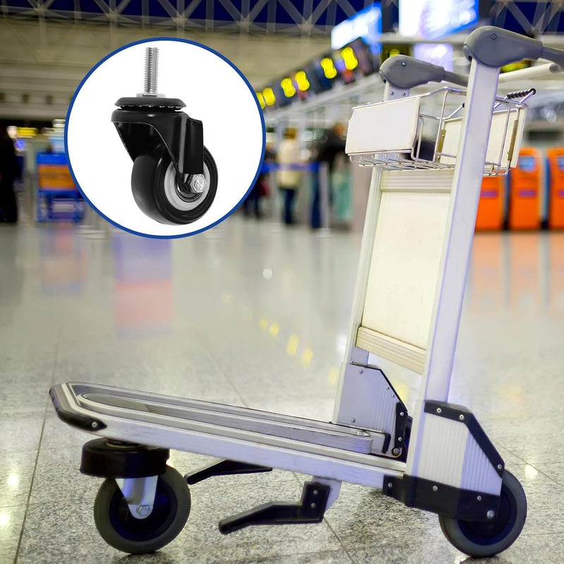 4 Pack Heavy Duty Threaded Casters with Brake for Furniture Cart and Office Chair - Image 5