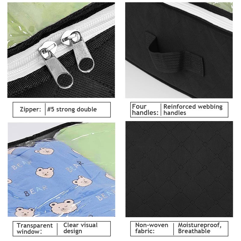 Budding Joy 6 Pack Under Bed Storage Containers Organizer, Large Capacity Underbed Clothes Storage Bins, Bedroom Organization and Storage, Foldable Storage Bags for Clothes Pillow Blankets Bedding - Image 4