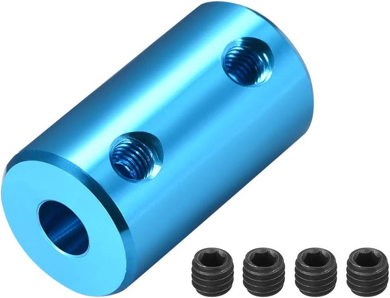 uxcell 4mm to 5mm Bore Rigid Coupling Set Screw L25XD14 Aluminum Alloy,Shaft Coupler Connector for 3D Printers, Motor Accessories,Blue - Image 1