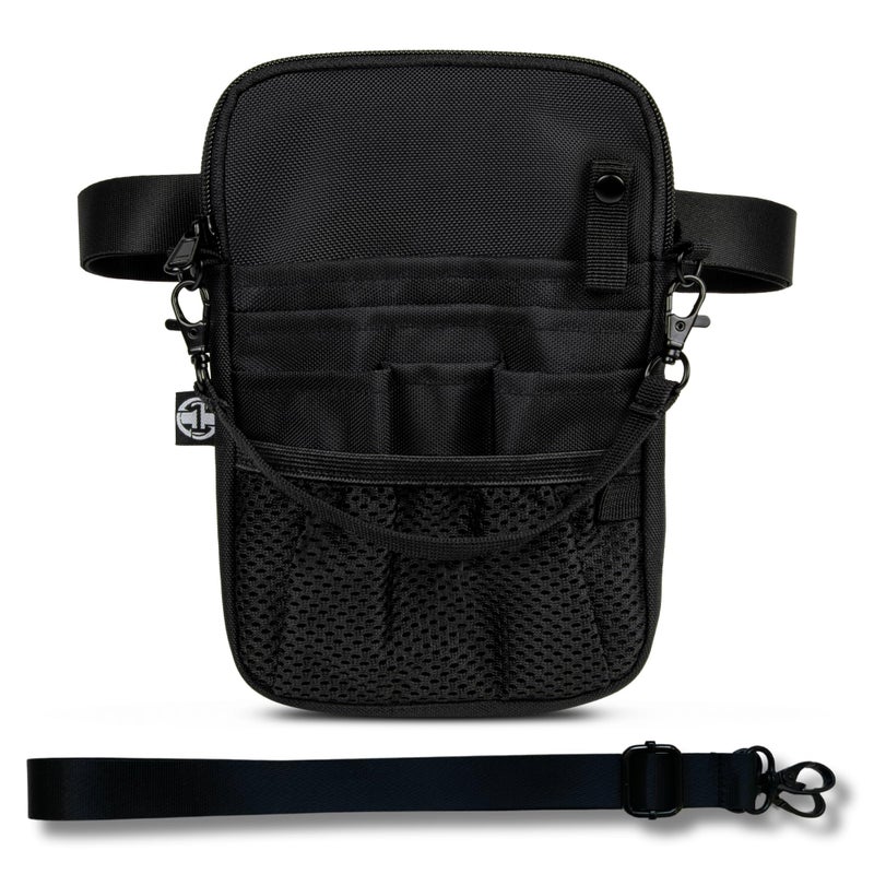 First Lifesaver 4-in-1 Nurse Fanny Pack with Medical Gear Pockets, Tape Holder, and Utility Storage for Stethoscopes, Bandage Scissors, and Emergency Supplies, Student and Nurse Use (Black) - Image 1