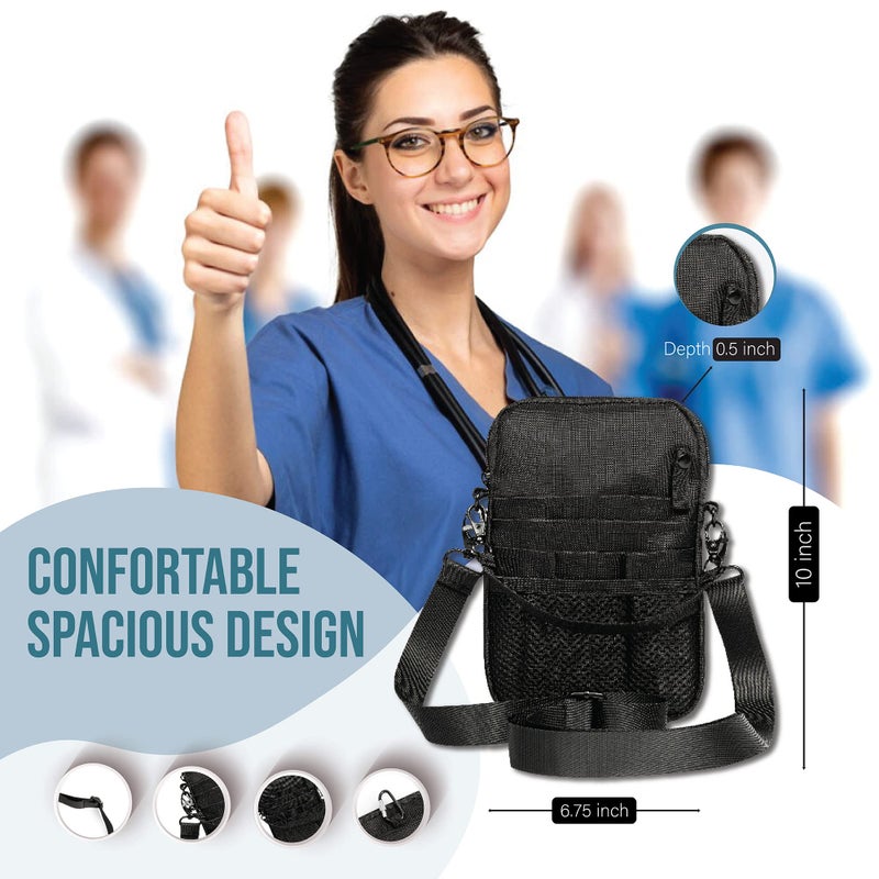 First Lifesaver 4-in-1 Nurse Fanny Pack with Medical Gear Pockets, Tape Holder, and Utility Storage for Stethoscopes, Bandage Scissors, and Emergency Supplies, Student and Nurse Use (Black) - Image 2