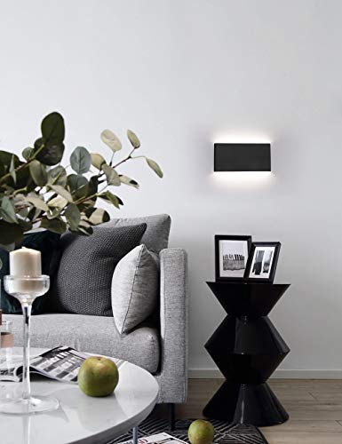 Joosenhouse مصابيح LED جوسنهاوس السوداء للممرات لغرفة النوم 10 واط، حديثة لأعلى وأسفل الدرج، مصابيح جدارية للديكور الداخلي بطول 12 بوصة - Image 2