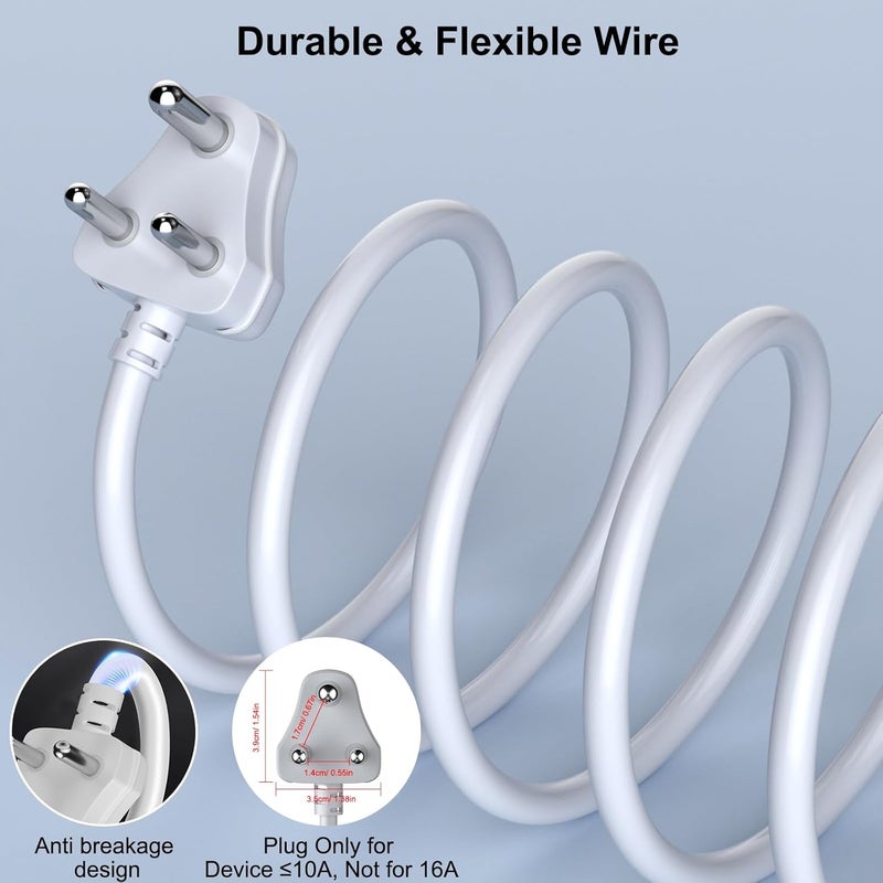 Hoteon Extension Cord 5 Meter 2500W 10A Extension Board Heavy Duty Long Wire Extension 2 Universal Outlets Extension Cable 3 Pins Power Cord Extension Expandable Power Strip for Home Office - Image 3