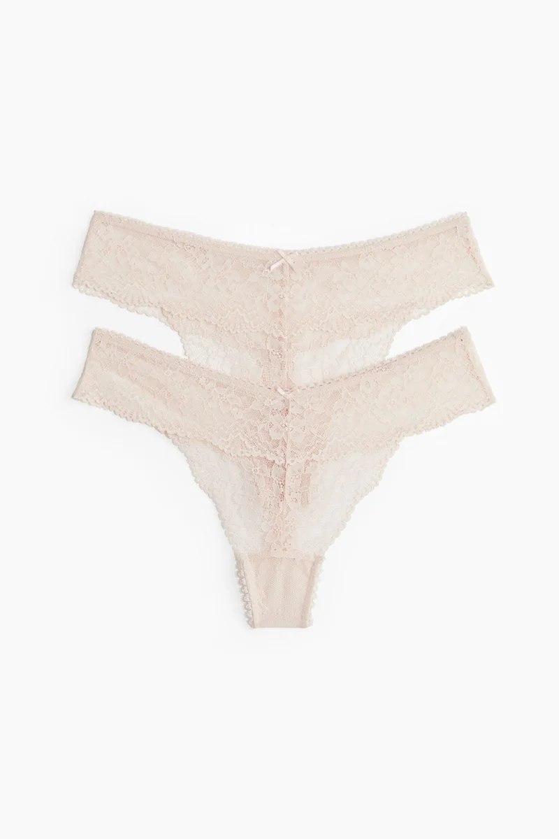 H&M 2-pack lace thong briefs