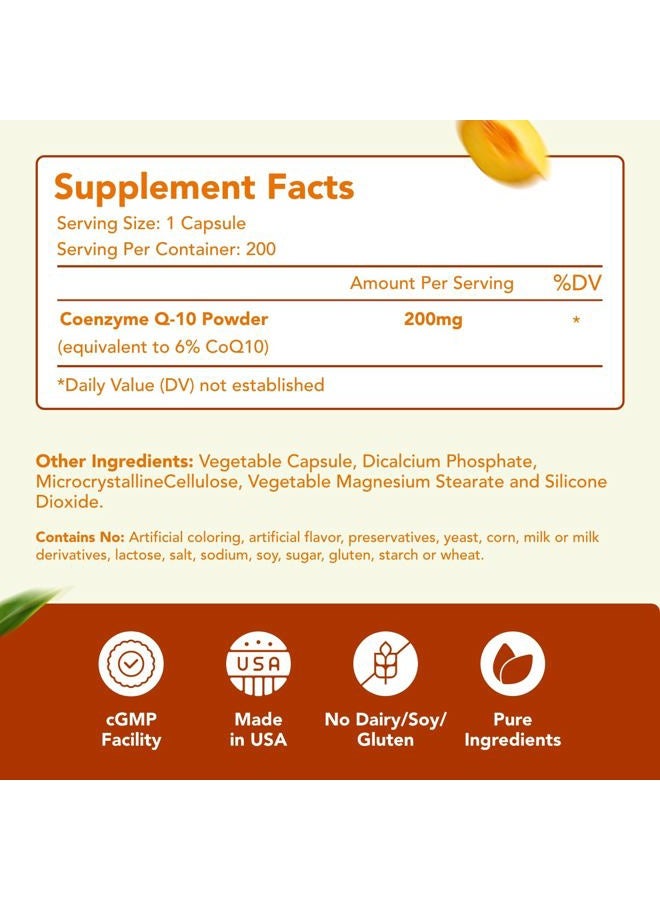 HealthyWayRx Healthy Way Pure CoQ10 200mg 200 Capsules Supports Healthy Heart & Healthy Blood Pressure - Non-GMO USA Made - Image 2