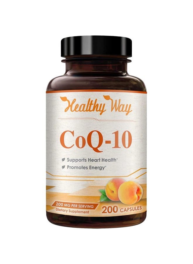 HealthyWayRx Healthy Way Pure CoQ10 200mg 200 Capsules Supports Healthy Heart & Healthy Blood Pressure - Non-GMO USA Made - Image 1