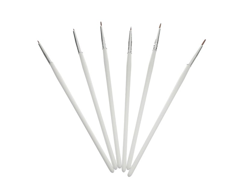 Keep Smiling KS-95 00&000 Set Of 6 Pieces Of Paint Brushes In Various Sizes, Made With Premium Material For Durability And Long-Lasting Use - White