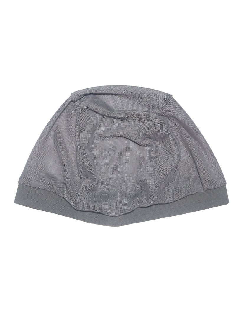 Loquat - Women's Solid Color Stretch Net Hijab Inner Cap Grey - Image 1