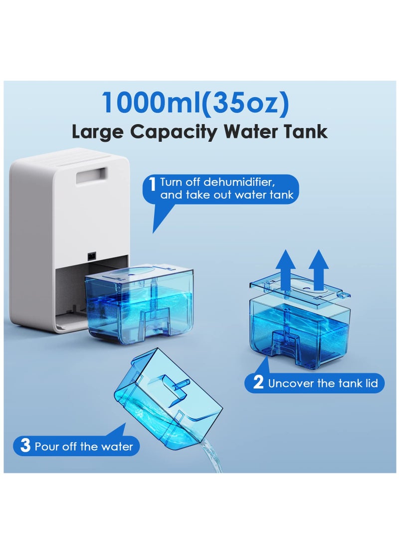 Arabest Dehumidifier for Bathroom, 35oz Dehumidifiers for Room, Dehumidifiers for Home with Timer Auto Shut Off, Portable Small Quiet Dehumidifier for Bedroom, Basement, Closet  - Image 4
