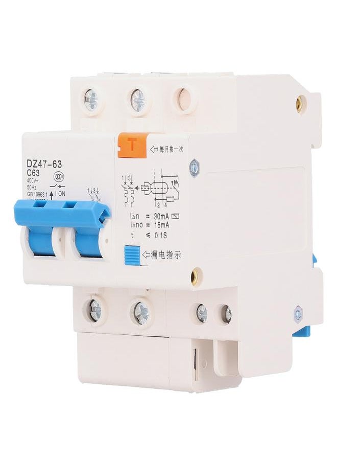 Thoraya 2P63 Circuit Breaker Disconnector Electric Leakage Protection Switch 35mm Din Rail Mount  - Image 1