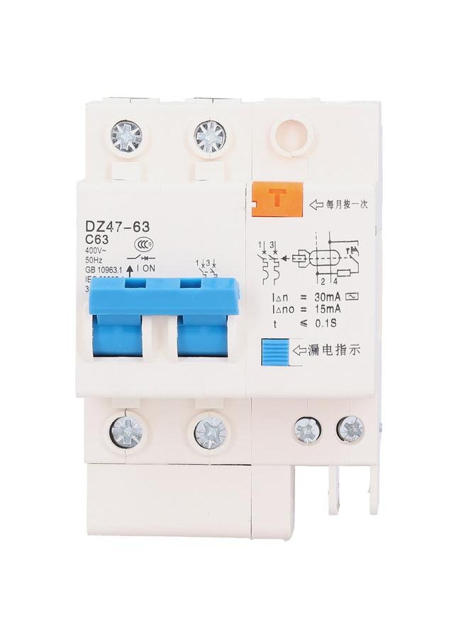 Thoraya 2P63 Circuit Breaker Disconnector Electric Leakage Protection Switch 35mm Din Rail Mount  - Image 2
