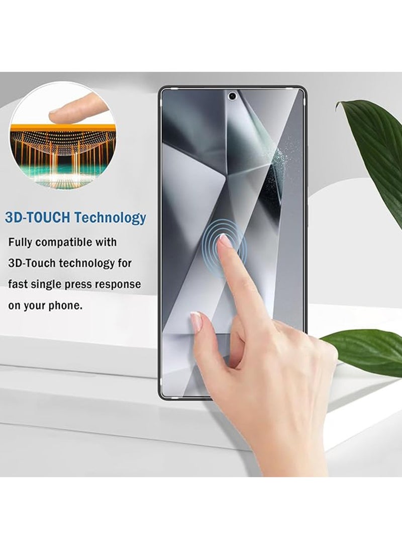 DUSALA 2Pcs Samsung Galaxy S25 Ultra Screen Protector HD Clear Protective for S25 Ultra,3D Curved Upgrade, Easy Installation,Shockproof Durable Bubble Free Accessory - Image 3