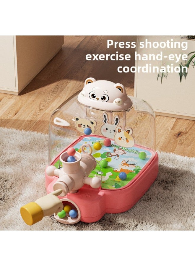 Electric Pinball Machine Shooting Game Machine Beading Puzzle Concentration Parent-child Children's Toys Boys And Girls Explosions-Color:Hand-eye Coordination | Puzzle And Fun | Abs Material-Specification:Sakura Pink丨cute Bear Bead Shooting Machine [12 Marbles + Exquisite Marble Machine] - Image 4