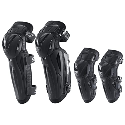 Scoyco 4pcs Motorcycle Knee Shin Guard Pads 3 Sections Adjustable Knee Elbow Cap Pads Protector Armor CE Level 2 Long Leg Sleeve Protective Gear for Motorcycle Cycling Racing - Image 1