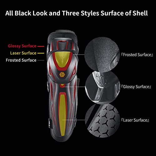 Scoyco 4pcs Motorcycle Knee Shin Guard Pads 3 Sections Adjustable Knee Elbow Cap Pads Protector Armor CE Level 2 Long Leg Sleeve Protective Gear for Motorcycle Cycling Racing - Image 3