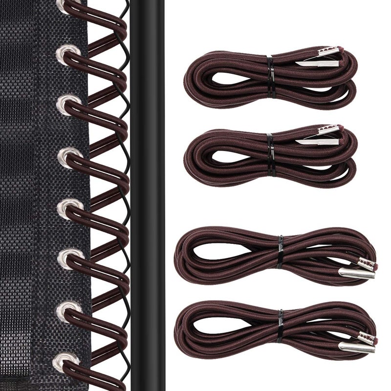 COITEK 4PCS Replacement Cord for Zero Gravity Chair, Universal Elastic Repair Cord for Recliners Replacement Laces Rope for Lounge, Bungee Beach Chair (Brown) - Image 1