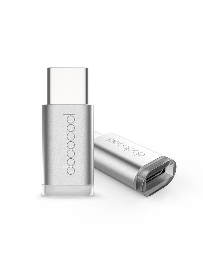 Generic dodocool Mini USB-C to Micro USB Adapter Convert USB Type-C to Micro-USB Connector for MacBook / ChromeBook Pixel / Nexus 5X / Nexus 6P / OnePlus Two / Nokia N1 / Type C Supported Device Silver  - Image 1