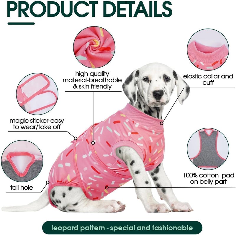 Kuoser Recovery Suit for Female Male Dogs, Dog Surgery Recovery Suit, Dog Onesie After Surgery Spay Neuter, Anti-Licking Pet Surgical Recovery Snugly Suit, Bodysuit for Abdominal Wounds Skin Disease - Image 3