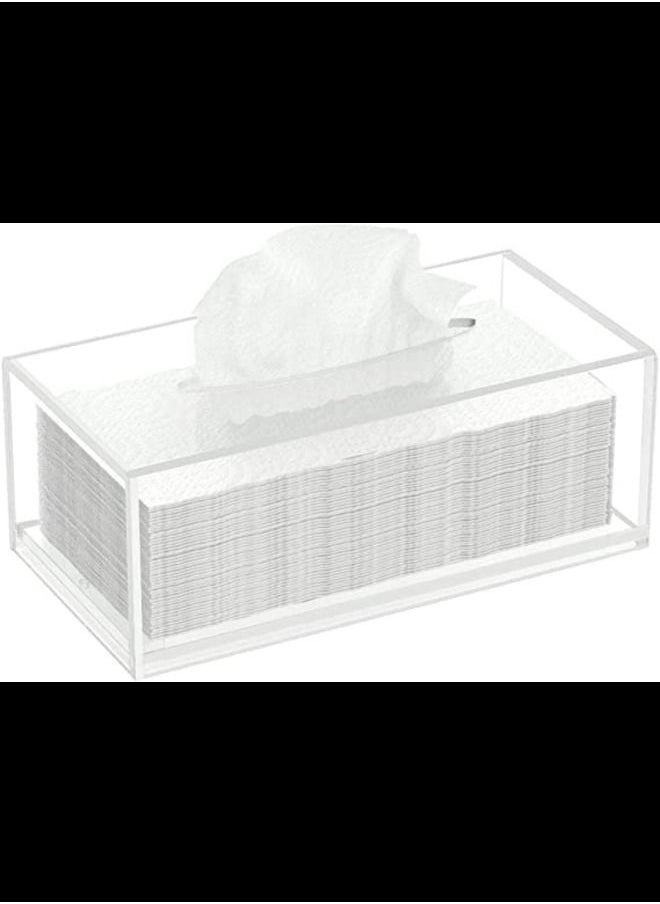 SMARTPOINTS - Acrylic Tissue Box,Clear Facial Tissue Holder Case Dispenser Napkin Organizer for Bathroom Kitchen Bedroom Office - Image 1