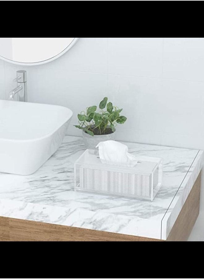 SMARTPOINTS - Acrylic Tissue Box,Clear Facial Tissue Holder Case Dispenser Napkin Organizer for Bathroom Kitchen Bedroom Office - Image 1