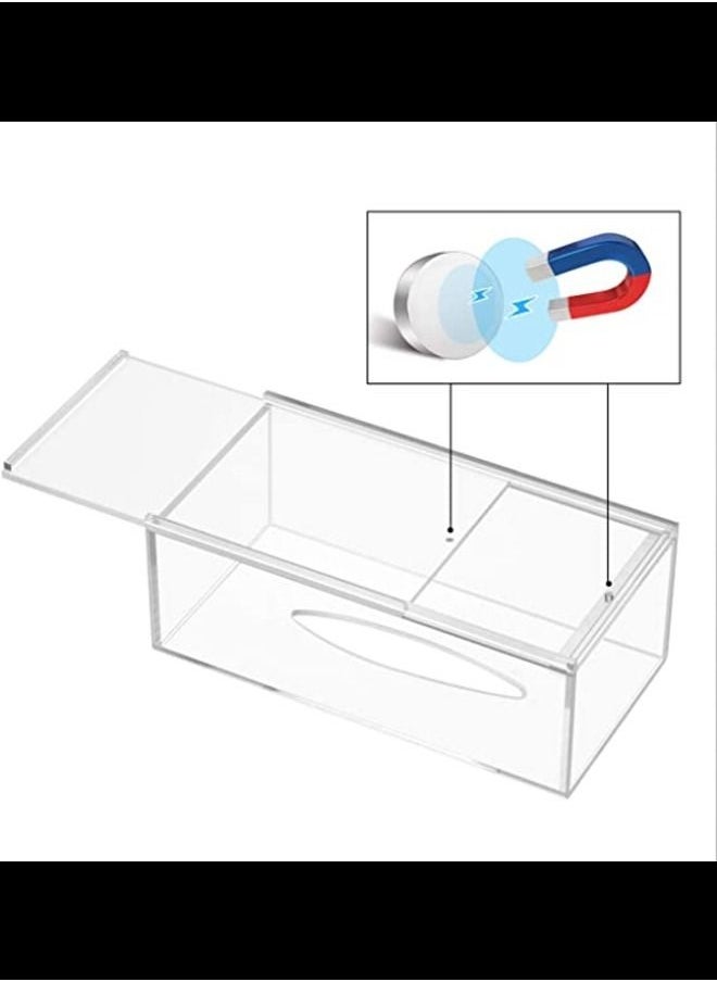 SMARTPOINTS - Acrylic Tissue Box,Clear Facial Tissue Holder Case Dispenser Napkin Organizer for Bathroom Kitchen Bedroom Office - Image 1